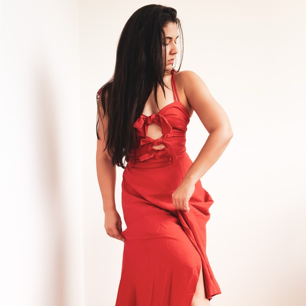 Elegant Red Maxi Dress